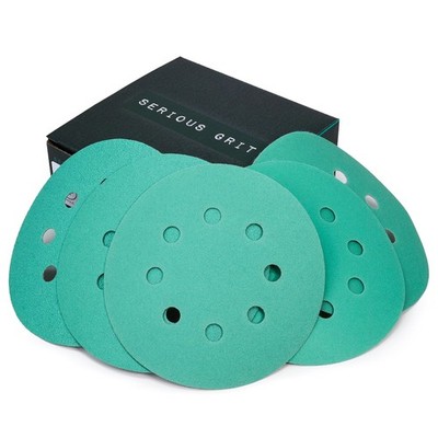 Serious Grit Sanding Discs 5 Inch 8 Hole Assortment  80, 120, 150, 180, 220 G...