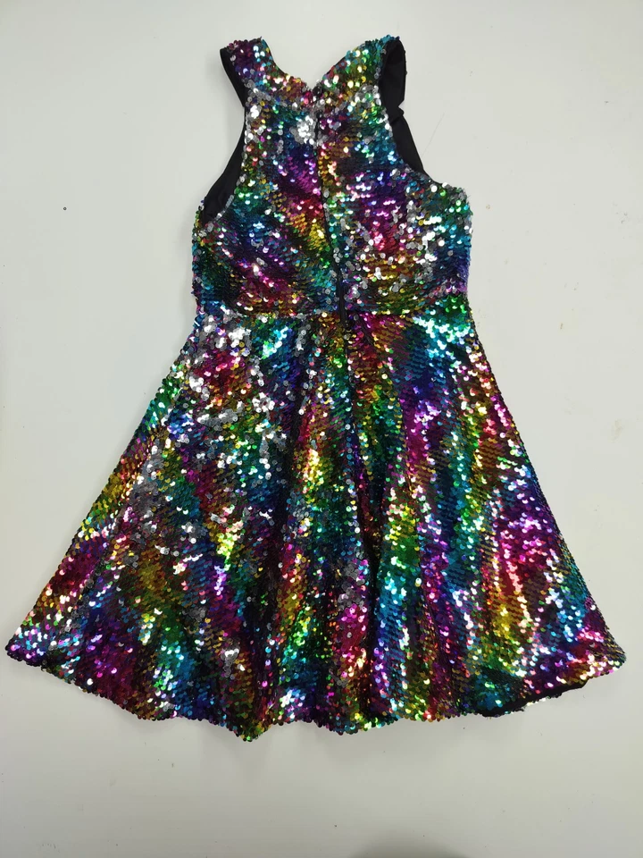 Niñas Vestido de Lentejuelas Sin Mangas Baile de graduación Fiesta Formal Graduaciones Elegante Niñas Talla 10 Foto 2 de 4