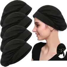 4 Pack Chef Hat Kitchen Cooking Chef Cap Adjustable Food Service Hair Nets Re...