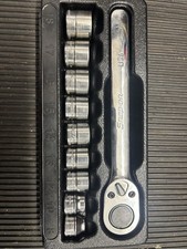 Snap-on Tools USA RAF80A 3/8” Drive Shallow Metric 6pt Socket Set & Ratchet
