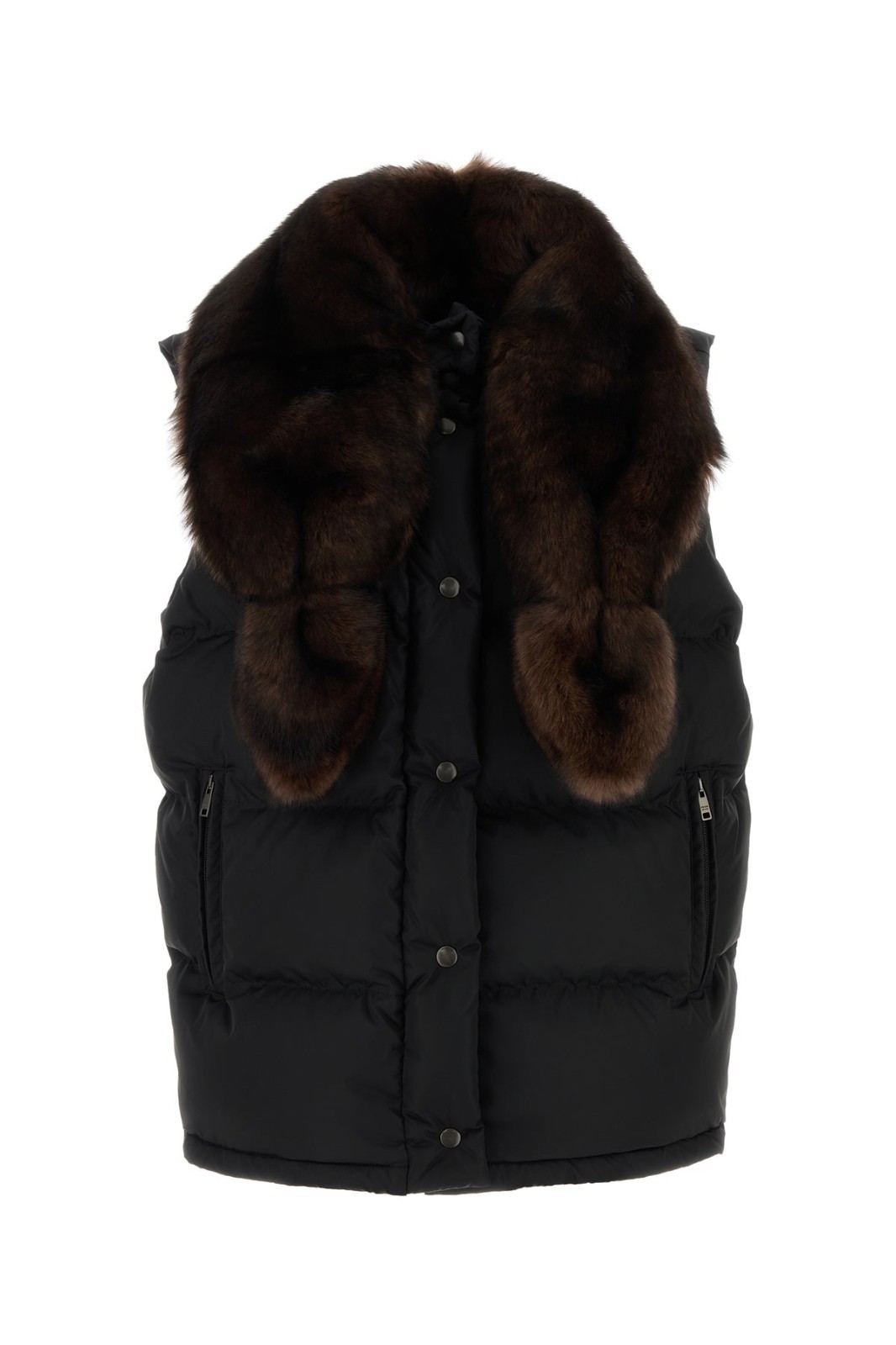 PRADA Black Re-Nylon Sleevless Down Jacket New And Authentic