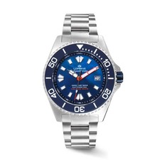 Orologio Lorenz Aquitania 1000m 030231MM Watch Automatico Blu Acciaio Gomma