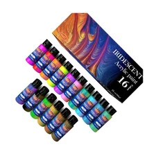 HissiCo Iridescent Acrylic Paint Set of 16 Chameleon Colors 60ml 2 ... Fast Ship