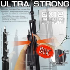 Photo Background Backdrop Support Stand Kit Chromakey White Muslin 50312