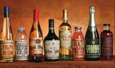 8 Halloween Slap STickers Bottle Labels Label Zombe Poson Spider Venom Embalming