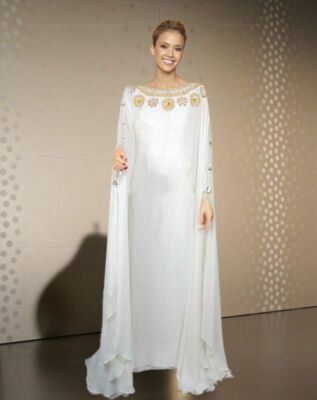 Stylish New Moroccan Dubai Kaftan Maxi farasha Abaya Dress White Fancy Long Gown