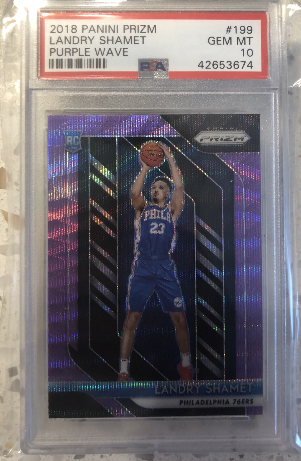 Landry Shamet 2018 Panini Prizm Purple Wave #199 PSA 10 Rookie Card RC