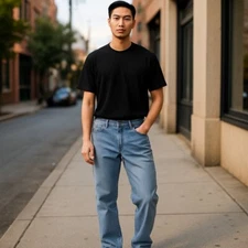 Levi Strauss Signature Men's Reg Fit Boot cut blue jeans 40 x 32