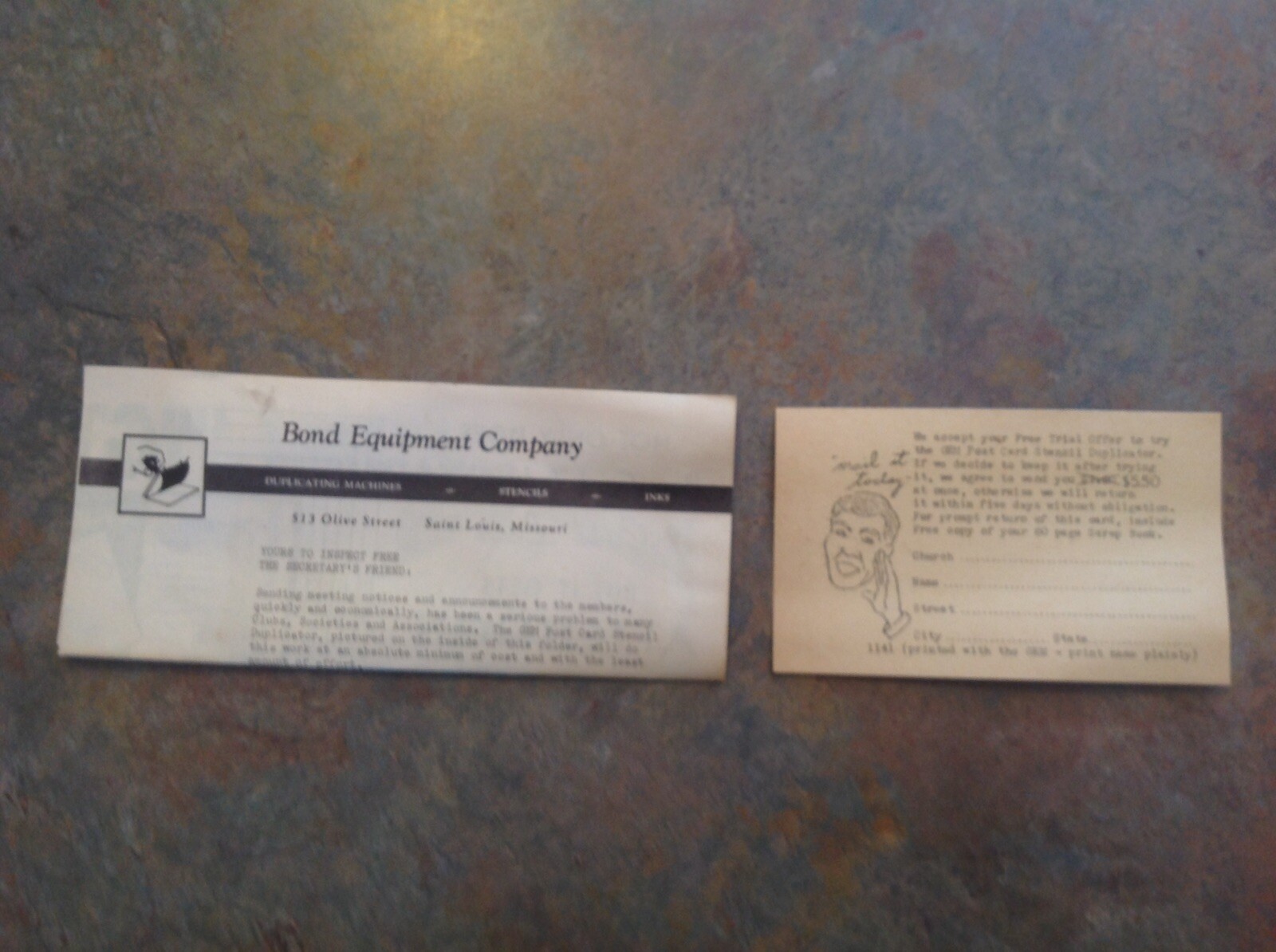 1940s Bond Equipment Co St Louis Mo Gem Post Card Duplicator Brochure eBay