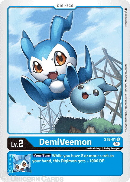 ST8-01 DemiVeemon Uncommon Mint Digimon Card