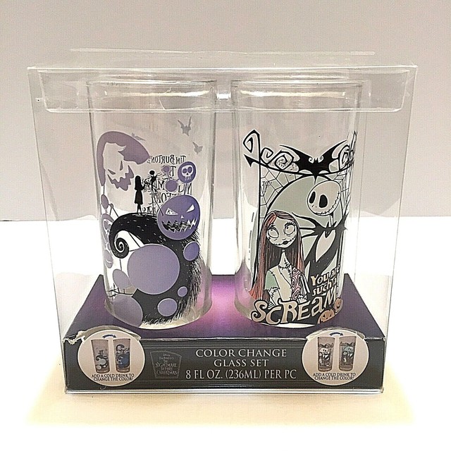 Disney The Nightmare Before Christmas Color Changing Glass Cup Set 8oz ...