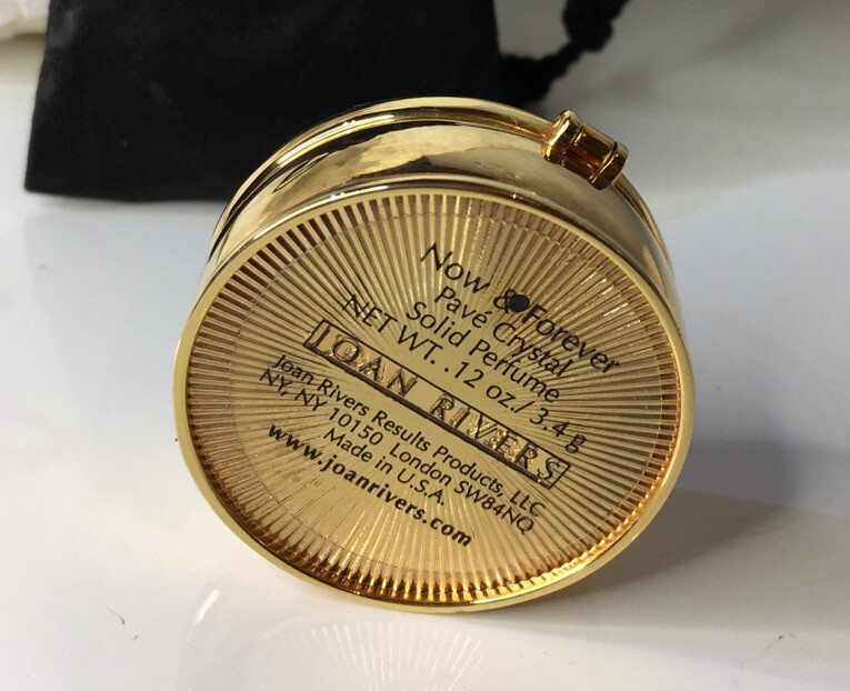 Vintage Joan Rivers Now Forever Pave Crystal Compact Solid Perfume  Refillable