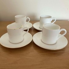 Wedgwood Signet Gold Set of 4 Demitasse / Espresso Coffee Cups & Saucers