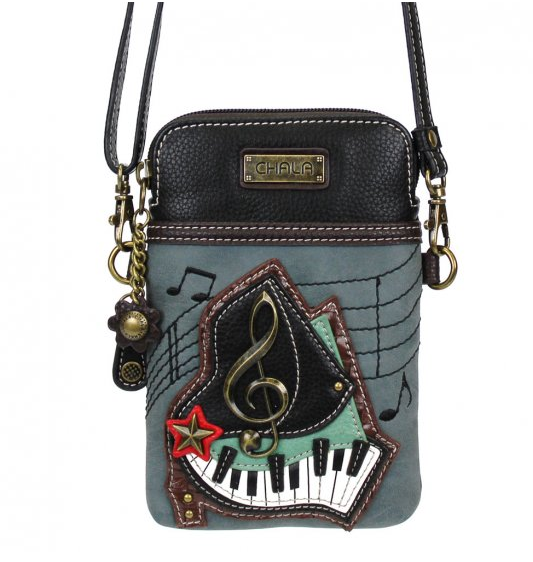 NWT CHALA PIANO MUSIC BLUE CELL PHONE CROSSBODY PURSE BAG ADJUSTABLE STRAP