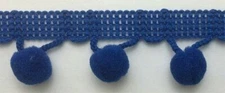TRIMPLACE ROYAL 1-1/4 INCH BALL FRINGE WITH 1/2" POM POM 18 Yards
