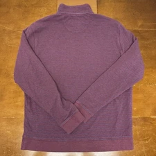 Johnnie-O Sweater Mens Large Red Long Sleeve 1/4 Zip Pullover Golf Striped