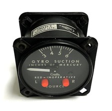Cessna Aircraft P/N S-1435N2 Gyro Suction Indicator Gauge Airborne Mfg. 1G2-3