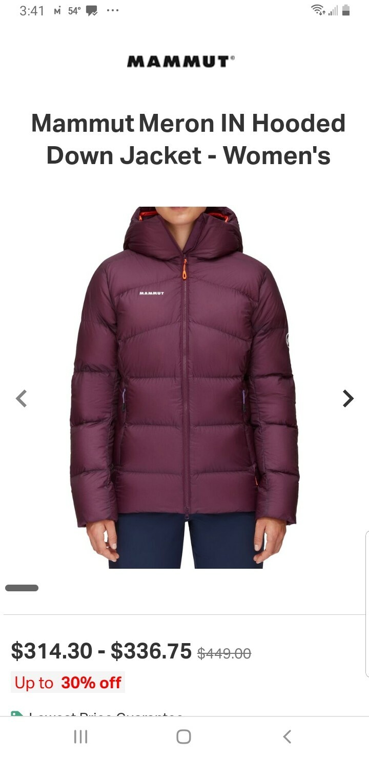 Mammut Meron IN Hooded Down Jacket NWT Small | eBay