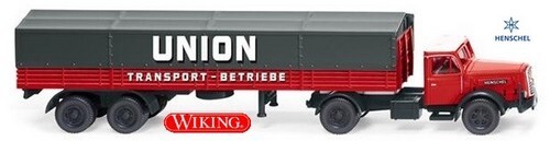 Henschel HS 140 with Union Coated Semi-Trailer 1/87 Ho Scale by Wiking-image