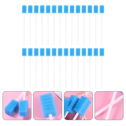 100 piezas esponja desechable para el cuidado bucal, esponja bucal portátil desechable, palillos para el cuidado bucal - Imagen 5 de 10