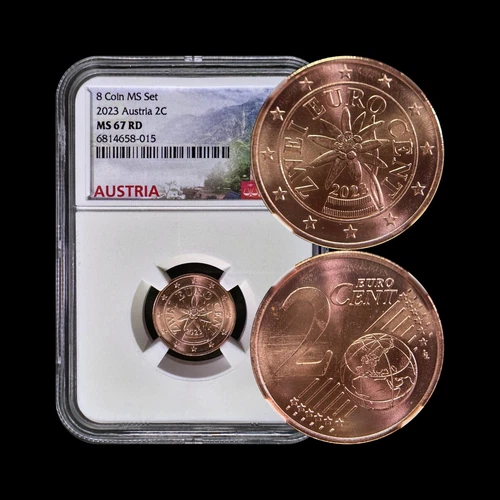 AUSTRIA. 2023, 2 Euro Cent - NGC MS67 - Alpine, Edelweiss, Sound of Music 015