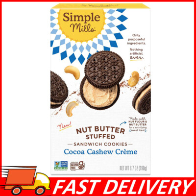 Simple Mills Cocoa Cashew Crème Sandwich Cookies Gluten Free, Vegan, 6.7oz
