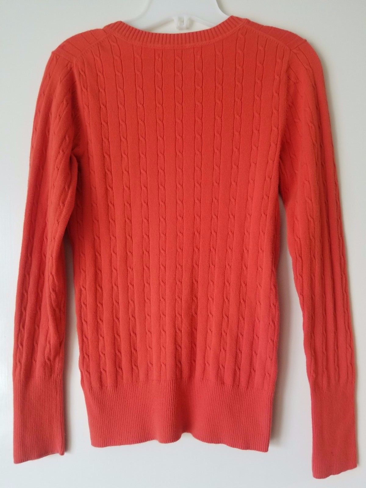 Old Navy Basic Solid Orange Long Sleeve V Neck Pu… - image 6
