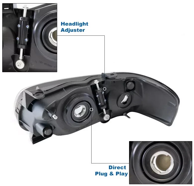 Faros transparentes para Nissan Sentra 2004-2006 carcasa negra izquierda+derecha Foto 4 de 4