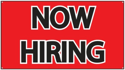 #ad #ad NOW HIRING BANNER 4FT X 2FT $15.00