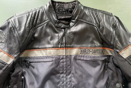 Harley Davidson Herren Motorrad Reitjacke XXL 2XL Leder Schultern gefüttert - Bild 5 von 22
