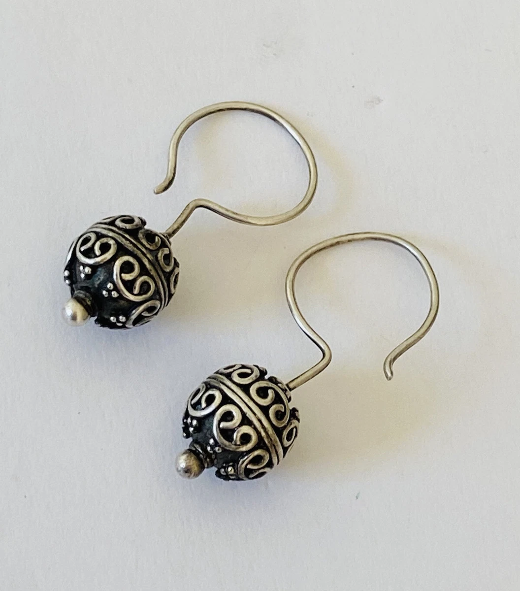 Beaded ball drop earrings sale