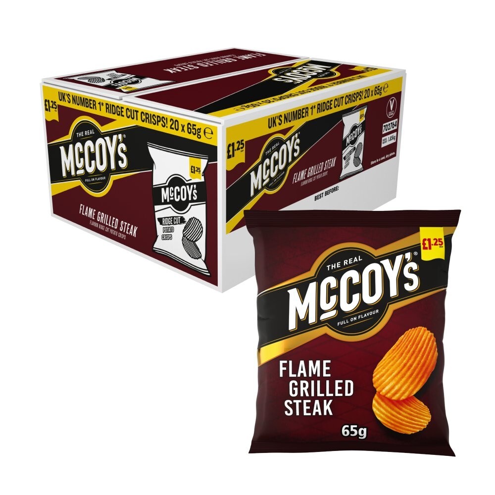 McCoys Flame Grilled Steak Flavour Crisps Large Sharing Bags x20  £22.99 REDUCED