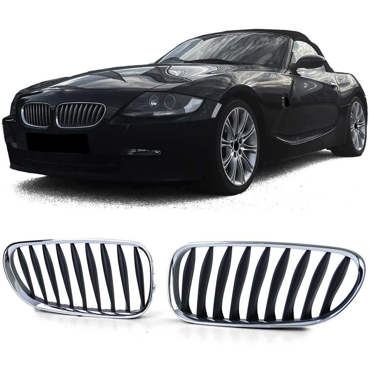 Griglia Anteriore In ABS Nero Lucido Per BMW Serie Z Z4/E85 - Ricambio Estetico, Montaggio Facile