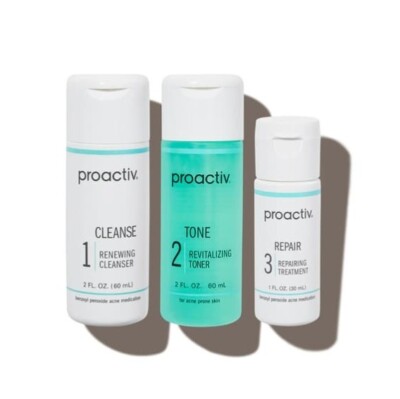 Proactiv 3 Step Acne Treatment, Benzoyl Peroxide Face Wash, 30 Day Complete Kit