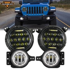 Combo Led Headlights Fog Lights Kit For Jeep Wrangler Jl Gladiator 2018-2023