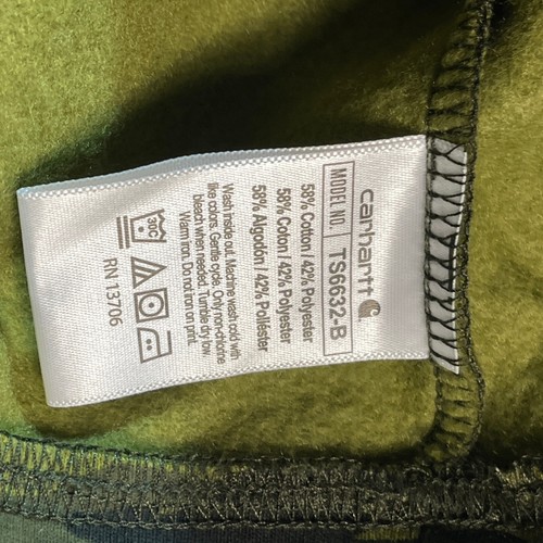 Carhartt Hoodie Kids XL Green 18 - 20 Camo Print Outdoorsy Sweatshirt Pullover - Picture 10 of 11