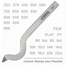 GOLD OR ORO SILVER PLATINUM PALLADIUM CARAT KARAT BENT SHANK STAMP MARKING PUNCH