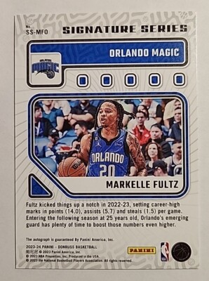2023-24 Panini Donruss - Signature Series Markelle Fultz #SS-MFO
