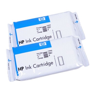 2pk Genuine HP 70 Photo Black Ink 130ml DesignJet L3S81B E1L21B Q6675A