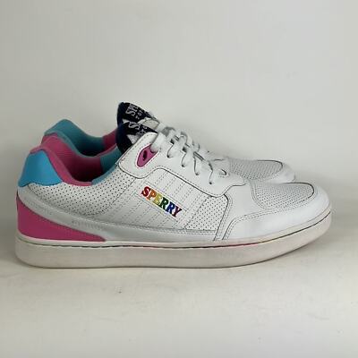 Sperry top sider pride sb1 mens size 11 white rainbow 9  display picture 3