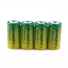 4pcs SKYWOLFEYE 1800mAh 16340 Battery RCR123A 3.7V Rechargeable Li-Ion Cell USA