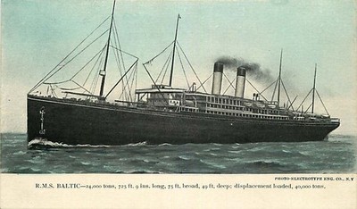 Postcard R. M. S. Baltic, Ocean Liner Steamship - circa 1906