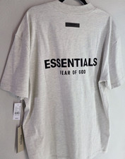 ESSENTIALS Fear of God Men's Gray Logo Crew Neck Short Sleeve T-Shirt Size M