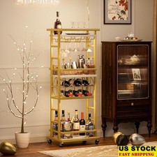Carrello da bar in metallo 4 livelli carrello portaoggetti vino liquore bicchieri arredamento casa nuovo