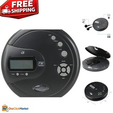 Elegant Portable CD Player with Anti-Skip Protection and Stereo Earbuds - Black