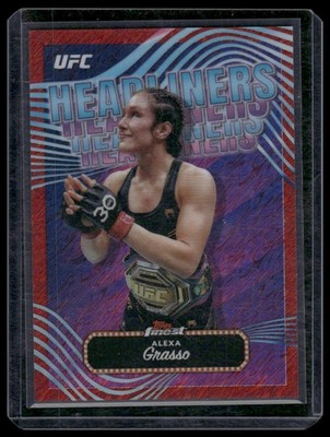 2024 Topps Finest UFC #HDL-12 Alexa Grasso Headliners Red Shimmer Refractors