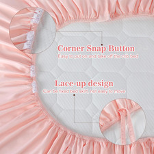 Pink Crib Bed Skirts 4 Large Cot Bow Baby Skirt Boys Girls Nursery Toddler Dust