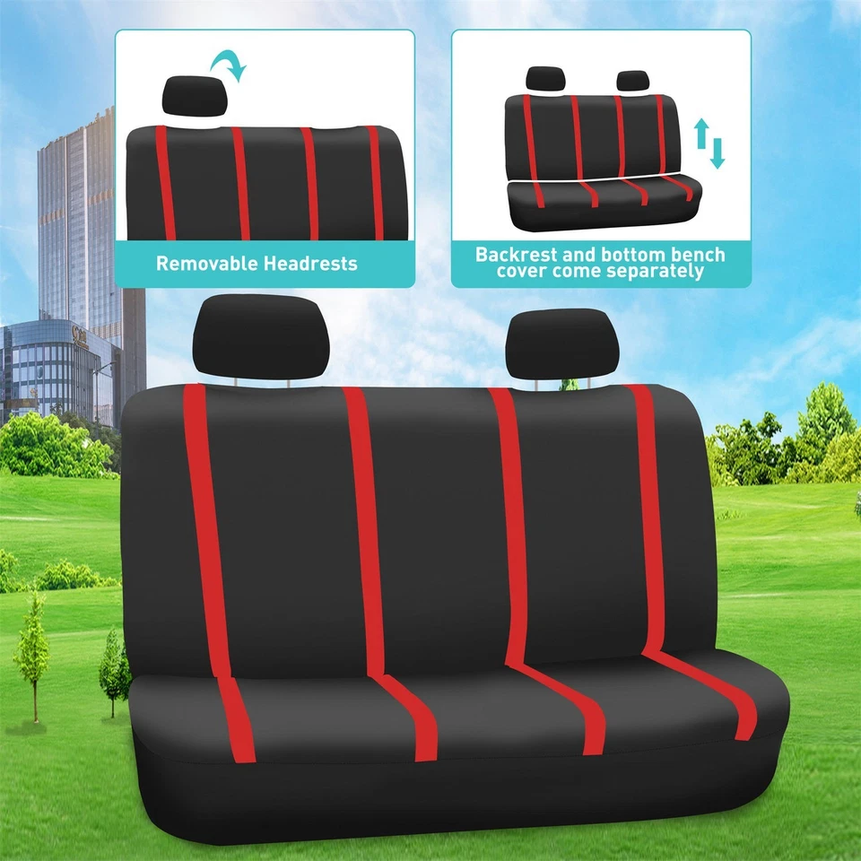 For All Chevrolet Car Seat Cover Red Lines High Quality Breathable Washable - Image 3 of 4