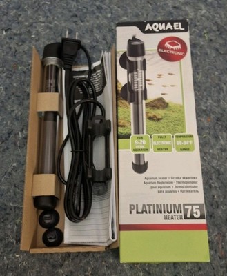 Aquael Platinum 75 Heater Electronic Aquarium Glass Heating Rod 75W 9-20 Gal