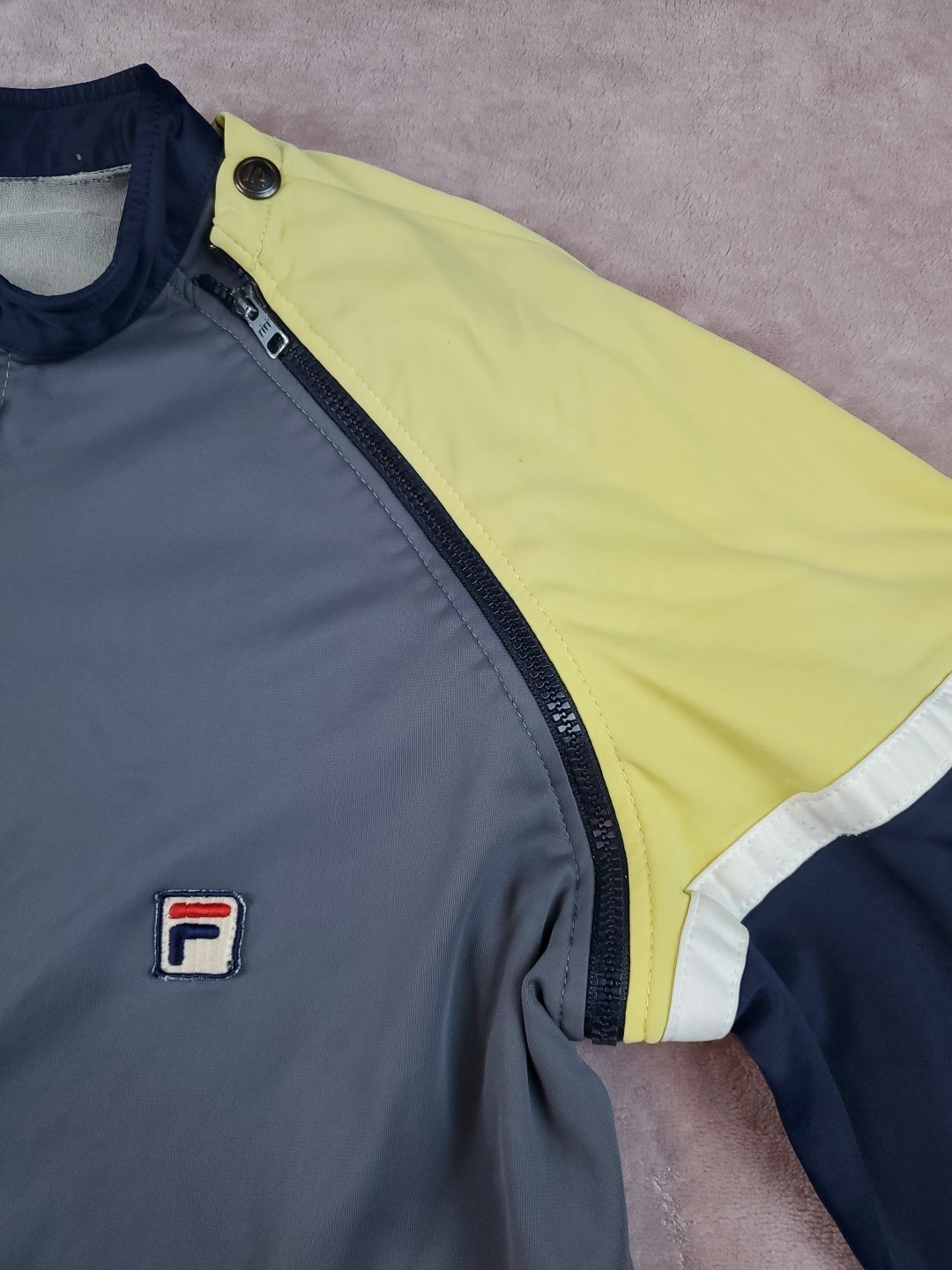 FILA Giacca Sportiva Uomo Taglia Media Manica Rimovibile Full Zip Multicolore